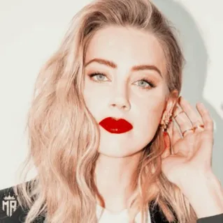 💋 Amber Heard женщина, актриса, портрет, знаменитость telegram sticker