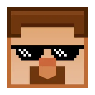 😎 Minecraft, Steve, deal with it, sunglasses, pixel art, video game telegram sticker
