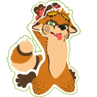 😘 fuchs, tier, cartoon, sticker, lustig, brille telegram sticker
