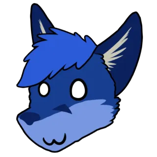😍 desenho animado, animal, raposa, adesivo, azul, peludo telegram sticker