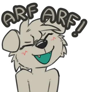 ❕ ARF ARF! dog, furry, cute, bark, anthropomorphic, happy whatsapp sticker