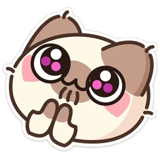 🥹 chat, autocollant, mignon, dessin animé, animal, kawaii telegram sticker