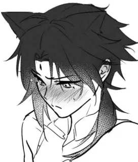🌟 orelhas de gato, anime, ilustração, desenho animado, mangá telegram sticker