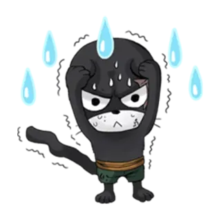 💦 Мультфильм, Кот, Потеющий, В стрессе, Аниме, Эмодзи telegram sticker