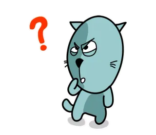 ❓ ? 고양이, 물음표, 생각, 혼란스러움, 만화 telegram sticker
