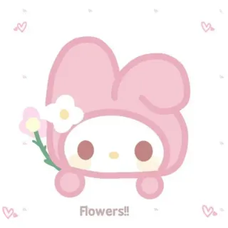 ❤ My Melody Flowers!! My Melody, Sanrio, lindo, rosa, flores telegram sticker