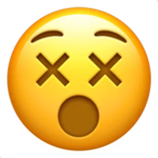 😵 이모지, 죽은, 현기증, 표정, 노란색 telegram sticker