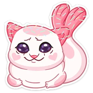 🥲 고양이, 카와이, 귀여운, 새끼 고양이, 분홍색, 동물, 스티커 telegram sticker