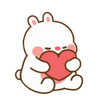 ❣️ กระต่าย, หัวใจ, น่ารัก, การ์ตูน, ความรัก, สติกเกอร์ telegram sticker