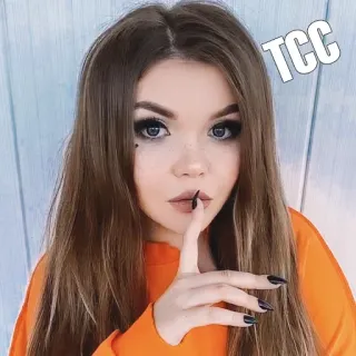 🤫 TCC woman, finger, lips, beauty, hair telegram sticker