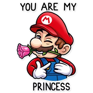 😉 Mario YOU ARE MY PRINCESS Mario, Princesa, Amor, Nintendo, Personagem de videogame, Romântico telegram sticker