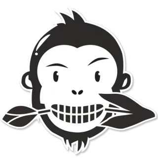 😝 aap, dier, blad, cartoon, sticker telegram sticker