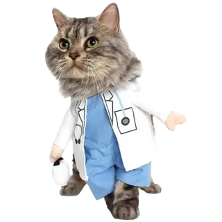 👨‍⚕️ cat, doctor, pet, animal, veterinarian, cute telegram sticker