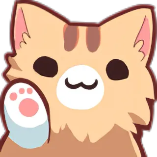 ✋ кот, милый, каваий, мультфильм, животное, котёнок telegram sticker