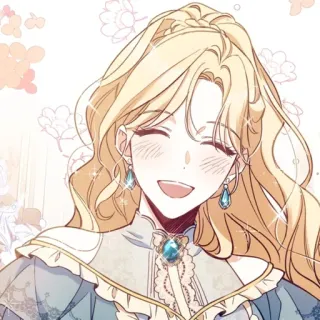 😄 女性, ブロンド, 笑顔, アニメ, 漫画, 幸せ telegram sticker