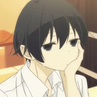 🍙 anime, character, boy, manga, sad, thinking, bored telegram sticker