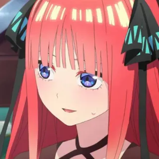 🍷 Nino Nakano The Quintessential Quintuplets Anime, Garota, Desenho animado, Cabelo ruivo, The Quintessential Quintuplets, Nino Nakano whatsapp sticker