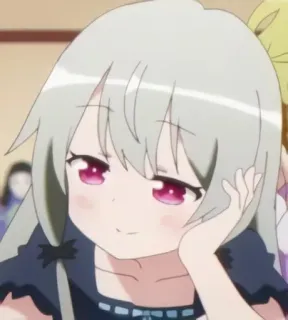 🕸 Anime, Dziewczyna, Słodkie, Postać, Siwe włosy telegram sticker