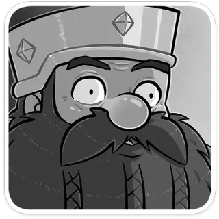⭐ König, Cartoon, Figur, Krone, Bart, Illustration telegram sticker