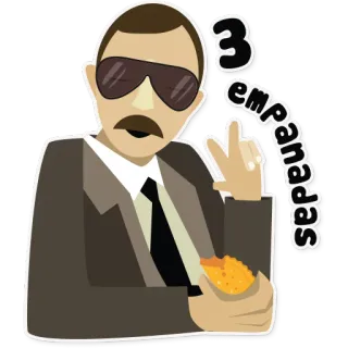 👌 3 empanadas 엠파나다, 음식, 셋, 콧수염, 선글라스 telegram sticker
