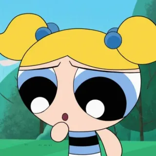 ❄️ Bubbles Powerpuff Girls Пузырьки, Суперкрошки, мультфильм, милый, анимированный, персонаж telegram sticker