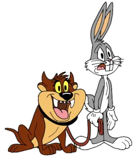🐶 Bugs Bunny dibujos animados, perro, conejo, demonio de Tasmania, Looney Tunes telegram sticker