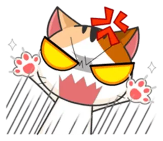 😡 chat, en colère, mignon, dessin animé, animal, émoticône, autocollant whatsapp sticker