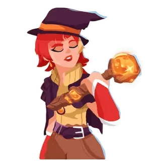 😔 bruxa, magia, mágico, halloween, feitiço, fantasia, desenho animado telegram sticker