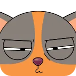 😑 gato, adesivo, animal, desenho animado, cansado, entediado whatsapp sticker