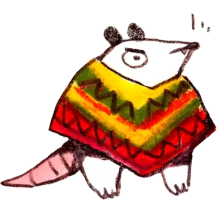 👗 I Pancernik, Poncho, Zwierzę, Kreskówka telegram sticker
