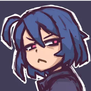 😢 anime, manga, cartoon, character, illustration, sticker, digital art telegram sticker