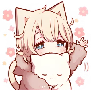 👋 Anime, Gatto, Kawaii, Carino, Adesivo whatsapp sticker