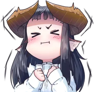 😣 アニメ, キャラクター, 角, 怒り, 可愛い telegram sticker