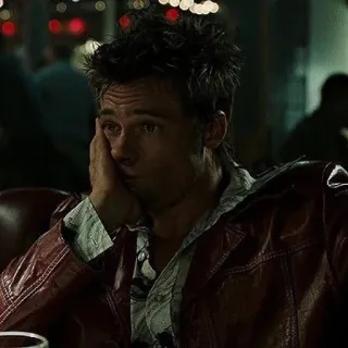 🧼 Tyler Durden Fight Club brad pitt, pelea, película, club, aburrido telegram sticker
