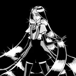 🎱 Манга, Аниме, Персонаж, Черно-белое, Драгоценный камень, Houseki no Kuni whatsapp sticker