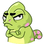 😝 Chamäleon, Tier, Cartoon, Sticker, Grün, Niedlich, Ausdruck telegram sticker