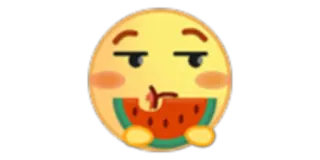 🍉 emoji, watermelon, snack, eating, face telegram sticker