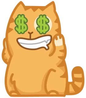 🤑 кот, средний палец, оскорбительный, деньги, доллары, грубый telegram sticker
