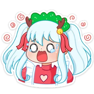 😢 anime, girl, cry, cartoon, cute, sticker telegram sticker