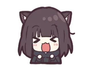 😝 Anime, Gadis kucing, Lucu, Kawaii, Emotikon, Kartun telegram sticker