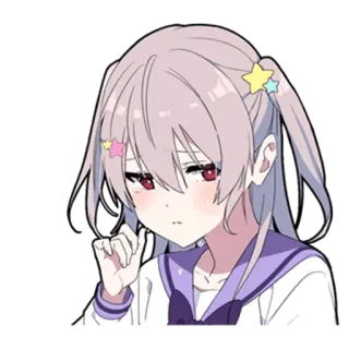 👉 garota anime, fofo, corar, desenho animado, adesivo telegram sticker