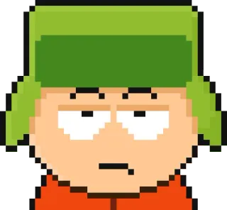😊 Kyle Broflovski South Park кайл брафловски, южный парк, мультфильм, телешоу, пиксель арт telegram sticker