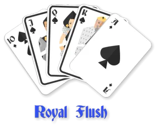 🎲 Royal Flush carte, scala reale, picche, poker, gioco d'azzardo telegram sticker