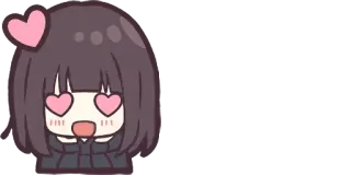 😍 Anime, Kreskówka, Słodkie, Miłość, Oczy w serca telegram sticker