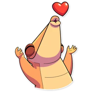 😘 cartoon, salamander, hart, liefde, schattig, sticker, dier telegram sticker