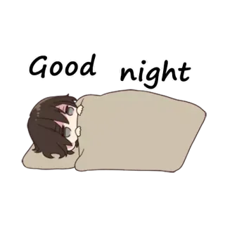 😴 Good night Buonanotte, Dormire, Letto, Anime, Cartone animato telegram sticker