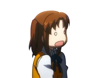 😦 アニメ, ショック, びっくり, 漫画, 女の子, キャラクター telegram sticker