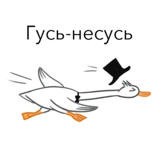 🏃‍♀️ Гусь-несусь 거위, 새, 동물, 웃긴, 만화 telegram sticker