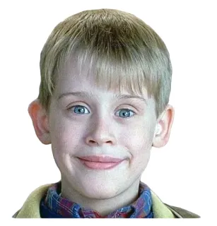 🙂 Kevin McCallister Home Alone ator mirim, personagem de filme, comédia, Esqueceram de Mim, Macaulay Culkin whatsapp sticker