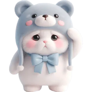 🫡 可爱, 猫, 熊, 伤心, 毛绒, 动物, 卡哇伊 telegram sticker